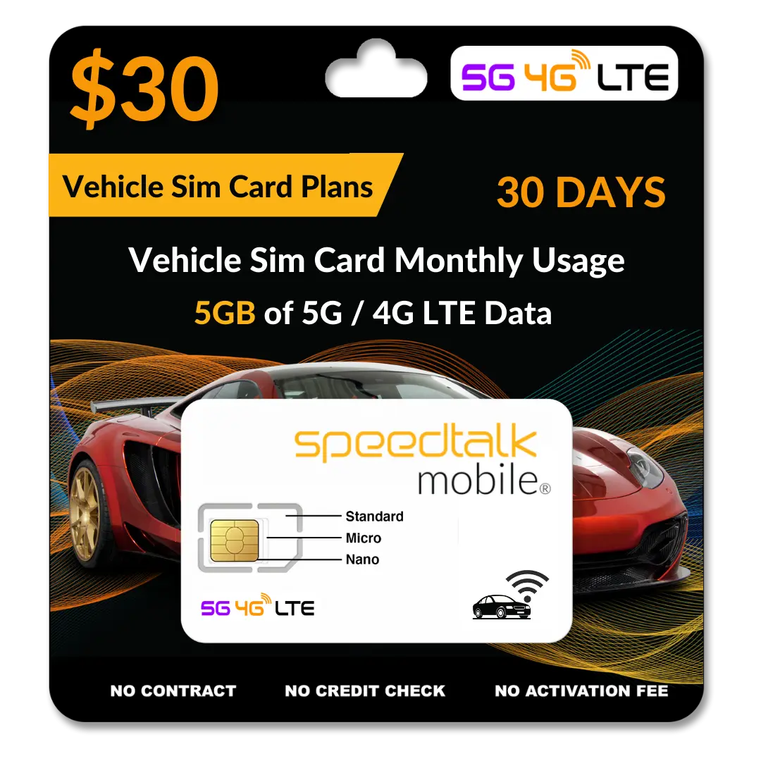 30 Vehicle SIM Card 5GB Data Only