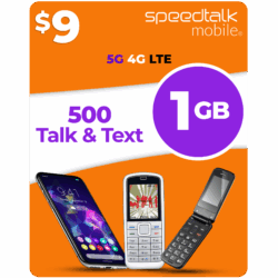 speedtalk mobile 9 dollar 1gb 500 minutes text plan