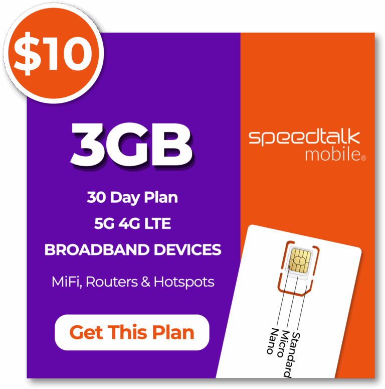 Speedtalk mobile 10 dollar 3gb data plan 30 day