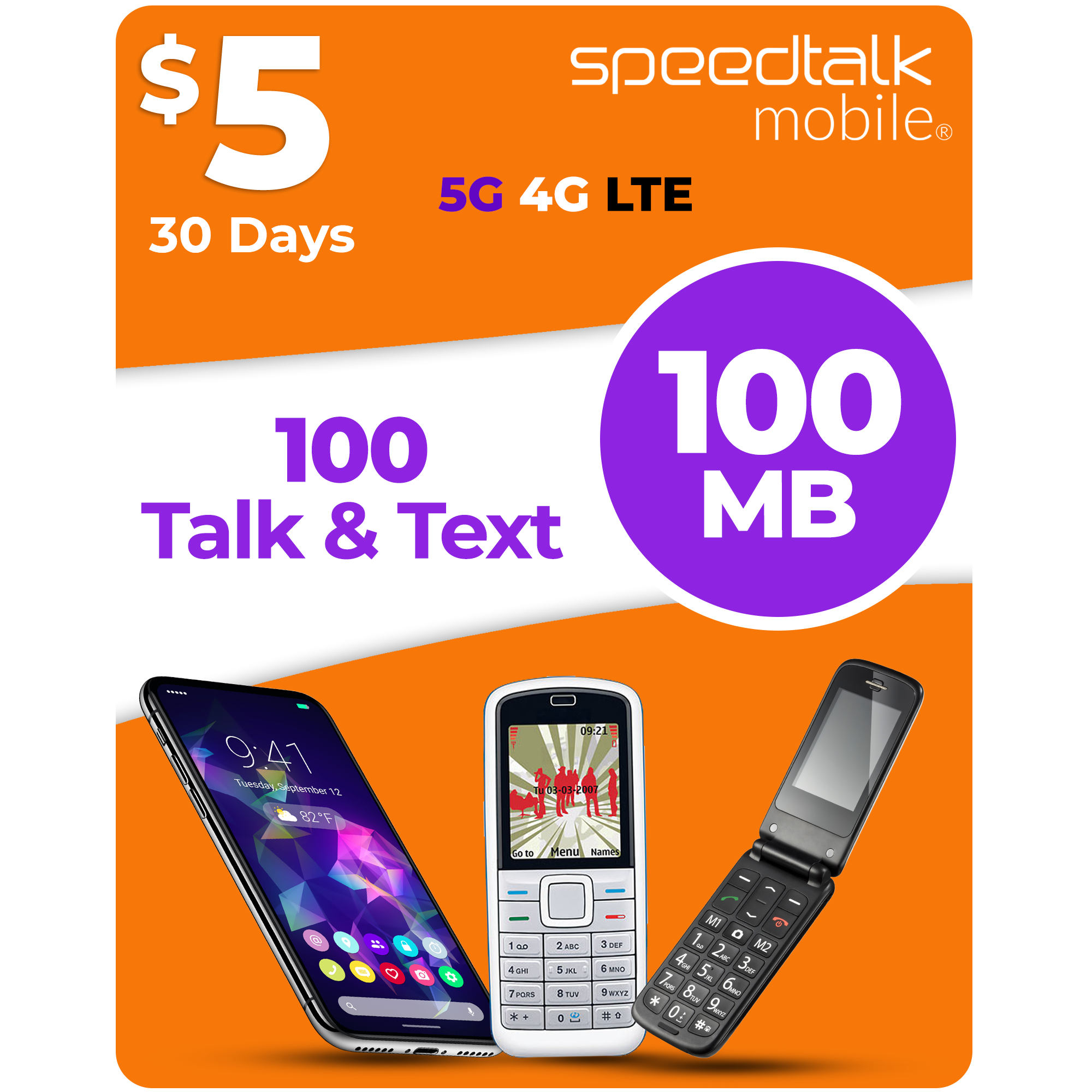 Speedtalk mobile 5 dollar 100mb 100 minutes text plan
