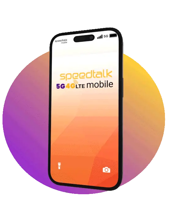 SpeedTalk cellphone social icons pop up circle