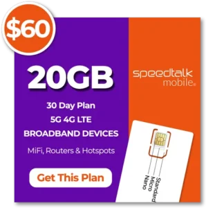 Speedtalk mobile 60 dollar 20gb data plan 30 day 2