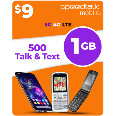 speedtalk mobile 9 dollar 1gb 500 minutes text plan